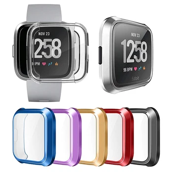 

Protective Cover Watch Screen Protector TPU Silicone Protective Clear Case Cover Shell for Fitbit Versa Lite