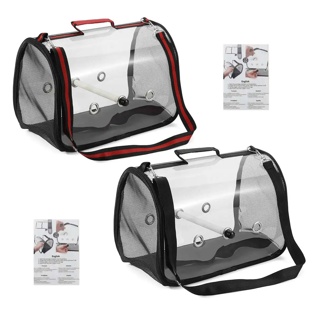 Открытый птица сумки на плечо портативный попугай переносная клетка ПЭТ дышащее пространство прозрачный ПВХ попугай сумка