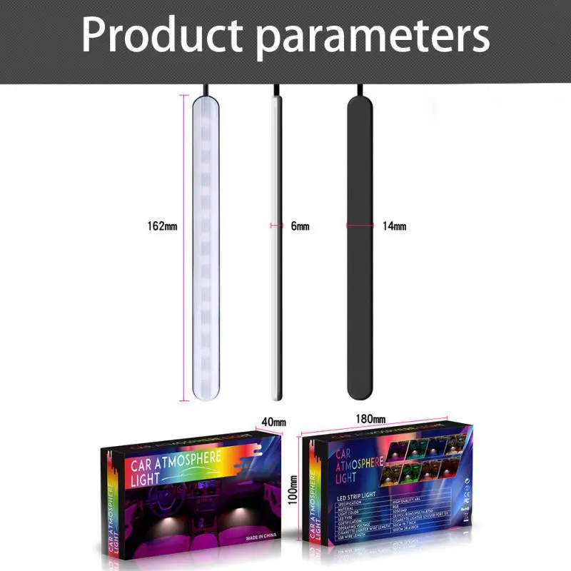 RGB автомобильный интерьерный атмосферный светильник s Foot светильник USB пульт дистанционного управления интерьерная декоративная лампа для окружающей среды Светодиодная лента аксессуары