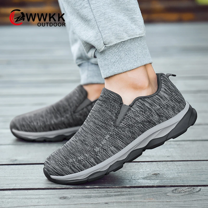 Женские кроссовки без шнуровки WWKK легкие Прогулочные из дышащей сетчатой ткани