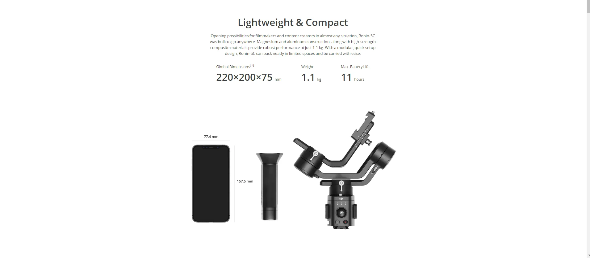 DJI Ronin-SC 3 оси один Ручной Стабилизатор Для беззеркальных камер DJI Ronin-SC Pro комбо для DJI Original профессии съемок продукта