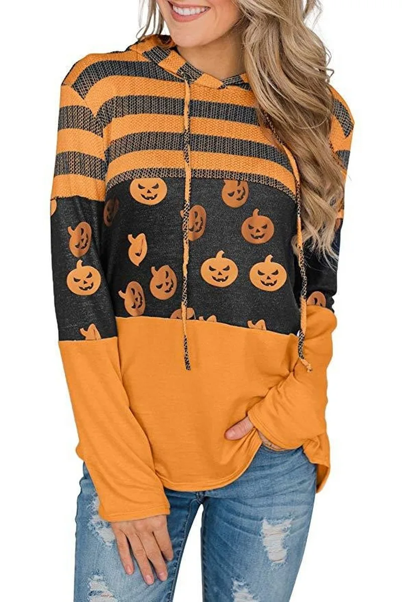 

2019 New Autumn Fashion Casual Hoodies Loose Patchwork Pullover Long Sleeve Knitted Soft Tops Contrast Color