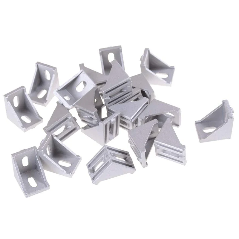 

20Pcs/ Lot 3030 Corner Brackets Fasten L Connector For 3030 Aluminum Profile Corner Fittings Angle Decorative Accessories