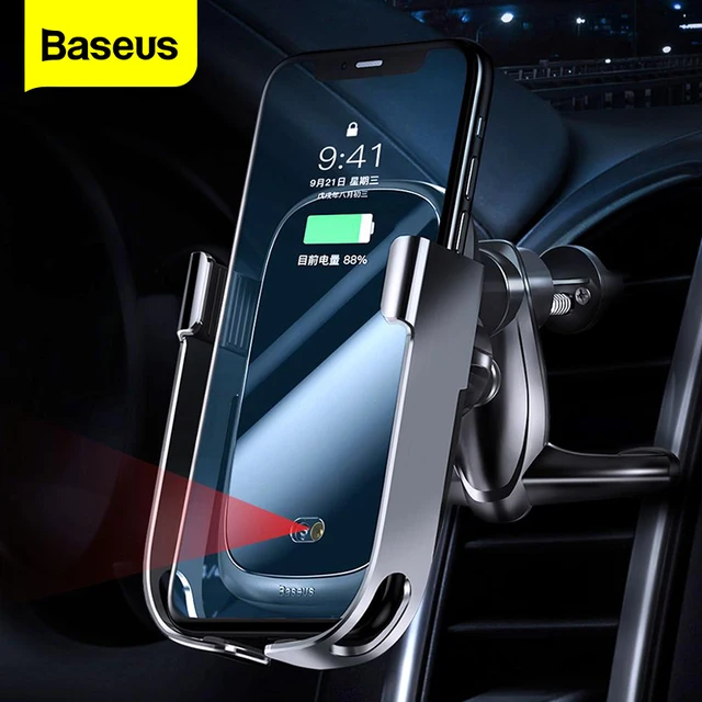 Baseus 10 واط سيارة تشى شاحن لاسلكي آيفون 11 برو XS ماكس سامسونج حامل هاتف السيارة ذكي الأشعة تحت الحمراء شحن سريع لاسلكي
