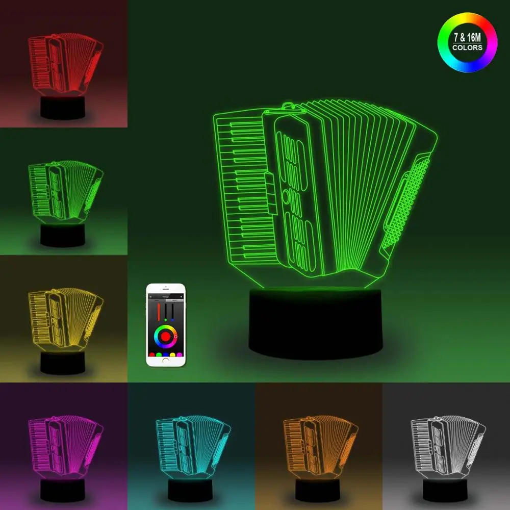 NiteApps 3D аккордеон ночник настольная Иллюзия украшение лампа подарок на день рождения приложение/сенсорное управление