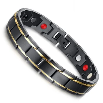 

Health Energy Bracelet Men Stainless Steel Bio Magnetic Anti-fatigue Anti-radiation Bracelets Jewelry 316L Stainless Steel