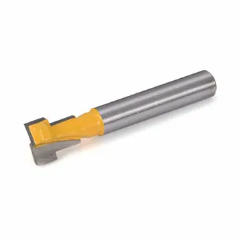 

2*Router Bit Carbide Solid Hardened Steel Yellow For Solid Wood MDF Parts T-Slot T-Track Slotting Particle Board Plywood Wooden