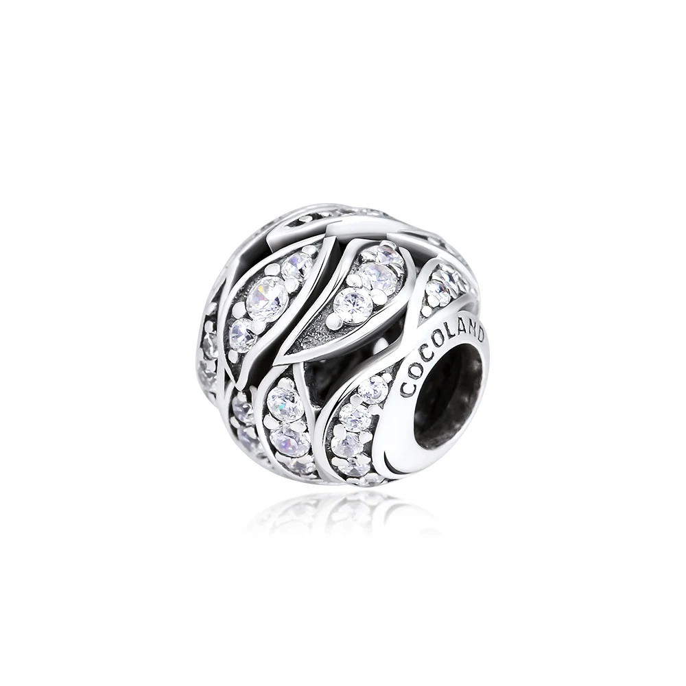 

Fits for Europe Charms Bracelets Dazzling Swirling Lines Beads 100% 925 Sterling Silver Jewelry Free Shipping
