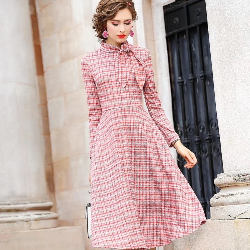 Spring 2019 new Luxury Design ladies Party Dress Women Full sleeve vintage Warm winter dress Plus Size Christmas long dresses | Женская