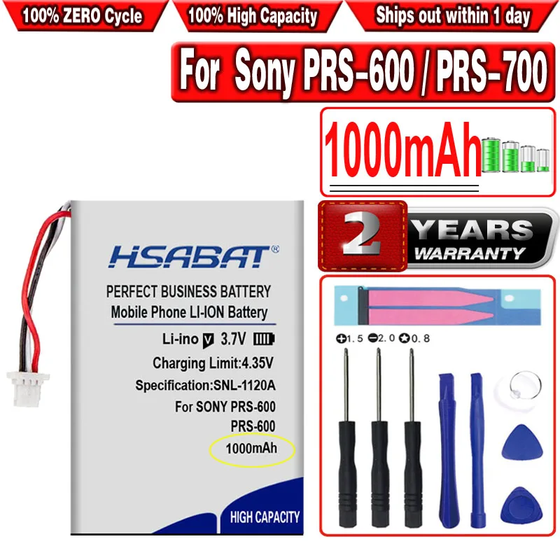 Аккумулятор HSABAT 1000mAh для Sony PRS-600 PRS-600/BC PRS-600/RC PRS-700 PRS-700BC электронная книга |