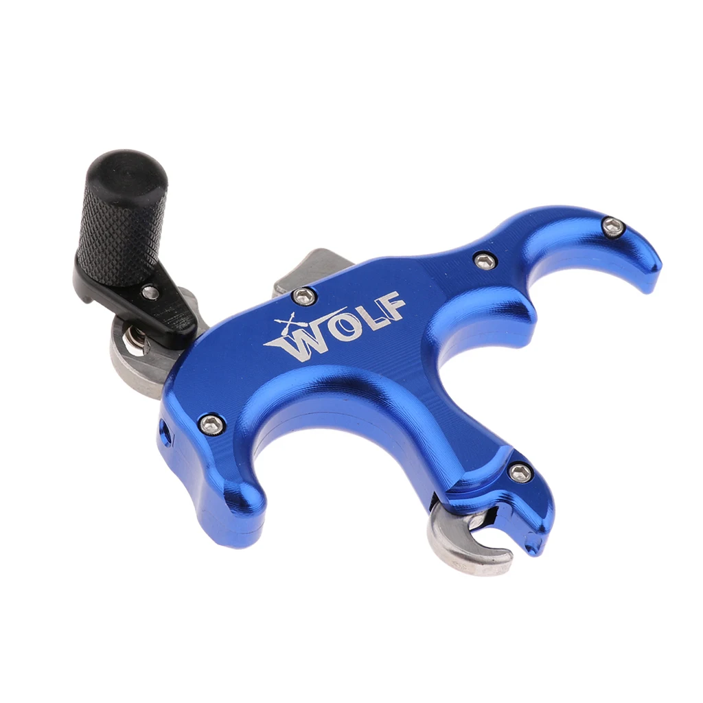 3 Finger Compound Bow Release Aids Caliper Thumb Trigger Grip Handle Archery Accessories for Target Hunting Practice Training