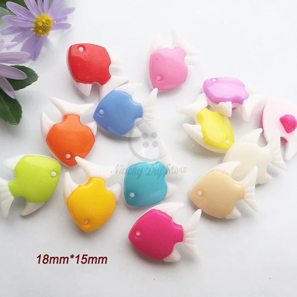120pcs Mixed color combined fish shape cartoon buttons for craft sewing accessories Children handmade materials shank 18mm*15mm | Дом и сад