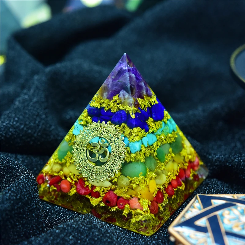 Элитный оригинальный 7 Чакра Orgone Пирамида генератор энергии Аметист Кристалл
