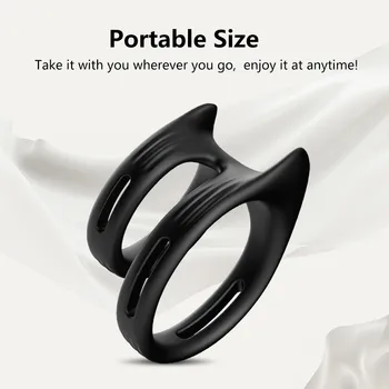 Double Men's ring Penis Cock Ring Delay Ejaculation Dick Accessories for Couple Sex Games Adults Supplies Shop Sexulaes Toys Gay 6