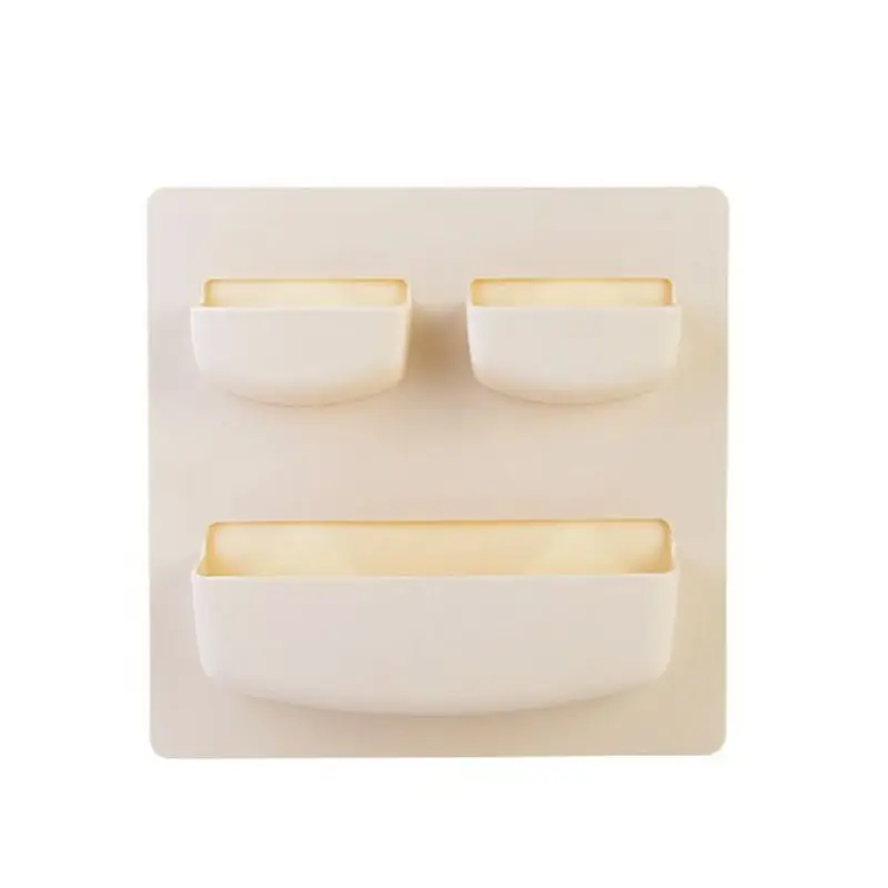 Beige 01 Многофункциональный самоклеящийся стеллаж для хранения пластмассовый ящик для хранения дома кухонные инструменты креативный органайзер для холодильника - Цвет: Beige 01