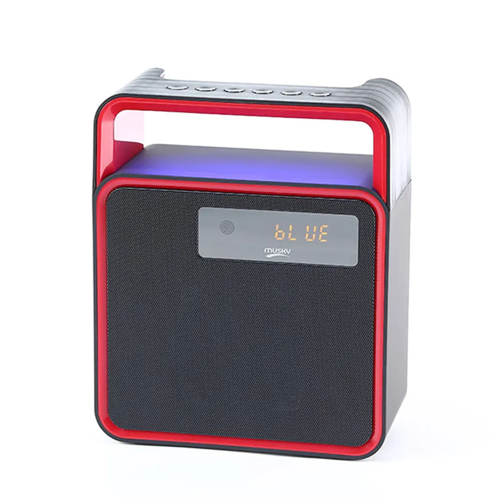 

Portable Wireless/Wired Bluetooth Speaker Stereo Subwoofer With Mic Column Hands Free Call LED Light Clock FM Radio TF U Disk