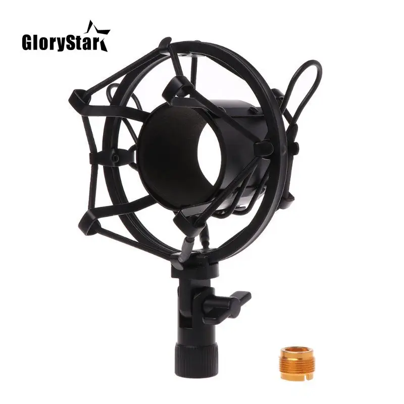 Microphone Shock Mount Professional Metal Microphone Shock Mount Locking Knob Reduce Noise Broadcast Clip Studio Recording Mic Holder Spider Condenser