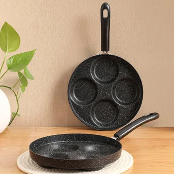 

Japanese Creative Grid Bakelite Handle Maifan Stone Frying Pan Kitchen Home Open Flame Induction Cooker Non-stick Frying Pan