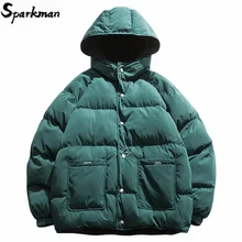 Уличная одежда, Двусторонняя куртка в стиле хип-хоп, парка, Мужская стеганая куртка, ветровка, Harajuku, пуховое пальто, теплая верхняя одежда с капюшоном, свободная, Новинка