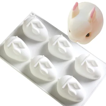 

3D Cute 6 Rabbits Mousse Cake Mold Silicone Cake Decoration Mold DIY Baking French Dessert Cartoon Animal Mold Dropshipping