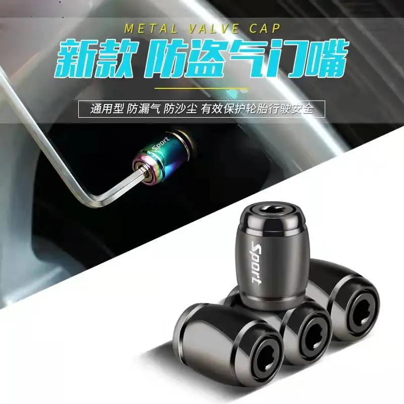 4 x Newest Titanium Black Car Styling Anti-theft Stainless Wheel Tire Valve Stem Caps Zinc Alloy Wheel Tire Stem Air Valve Caps air valve tire dust plug eye ball valve dust caps car valve cover bicycle valve cap air stem cap eye ball wheel valve stem caps