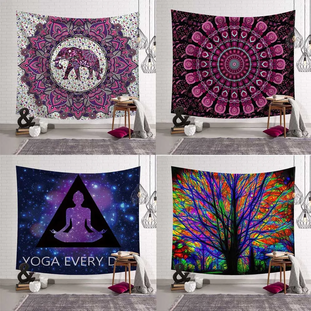 

Indian Mandala Tapestry Yoga Meditation Wall Hanging Sandy Beach Throw Rug Blanket Camping Sleep Tent Travel Mattress Tapestries