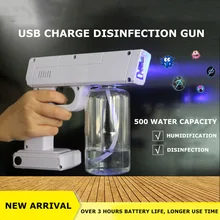 

USB Charge Household Blue Light Nano Steam Spray Gun Portable Wireless Disinfection Sprayer Machine Handheld Atomization Sprayer