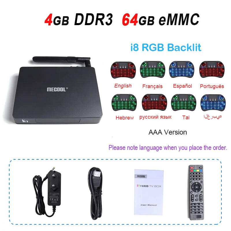 MECOOL K7 Android 9,0 ТВ коробка DVB-T2 DVB-S2 DVB-C Декодер каналов кабельного телевидения Amlogic S905X2 4GB 64GB 2,4G 5G, Wi-Fi, BT4.1 4 к HD медиа плеер - Цвет: 4GB 64GB i8RGB