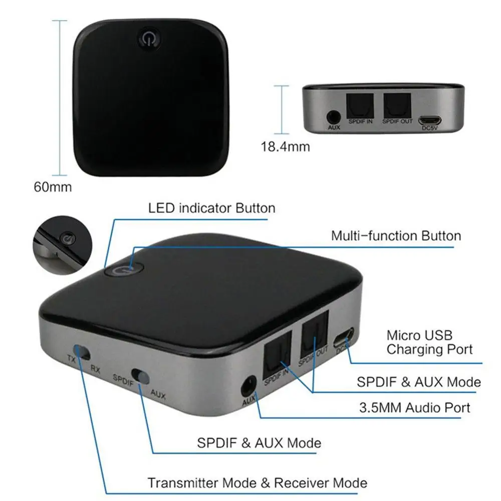 OPANSTEN CSR8670 Bluetooth 5,0 aux-приемник стерео передатчик для наушников Динамик Bluetooth адаптер для музыкальный плейер в машине