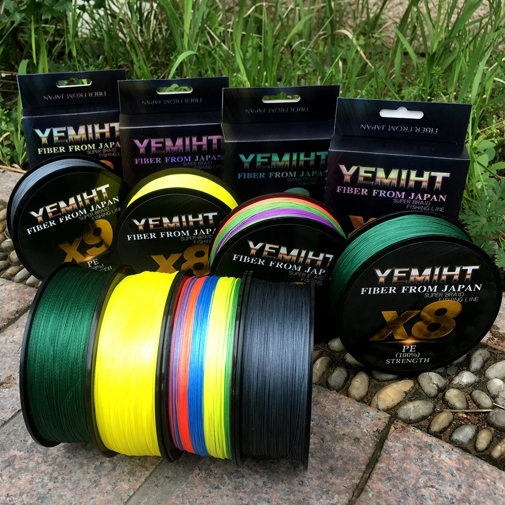 YEMIHT 8 Strands 500M 300M 100M Braid Line Lure Fishing Line PE