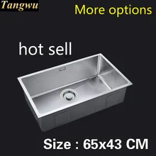 Стандартная индивидуальность кухня ручная раковина одинарная мойка пищевой из нержавеющей долговечной стали Горячая 65x43 см