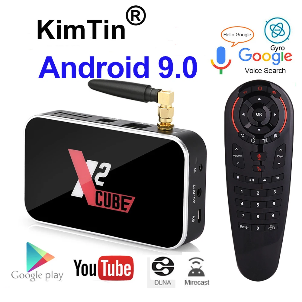 X2-CUBE Smart Android 9,0 ТВ приставка Amlogic S905X2 2 Гб DDR4 16 Гб rom телеприставка 2,4G/5G WiFi 1000M Bluetooth 4K HD медиаплеер