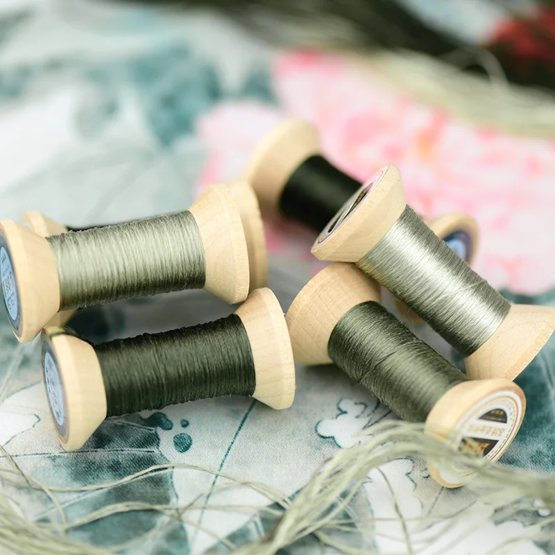 Fil A Broder Vert Militaire Fil A Broder Fait Main Fil En Soie Bobine De Fil De Broderie Mini Bobine m Aliexpress