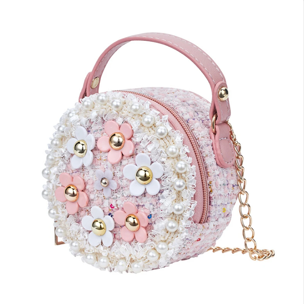 Модная детская сумочка с принцессой для девочек, сумка на плечо, PU круглый рюкзак, Цветочная молния, сумка через плечо