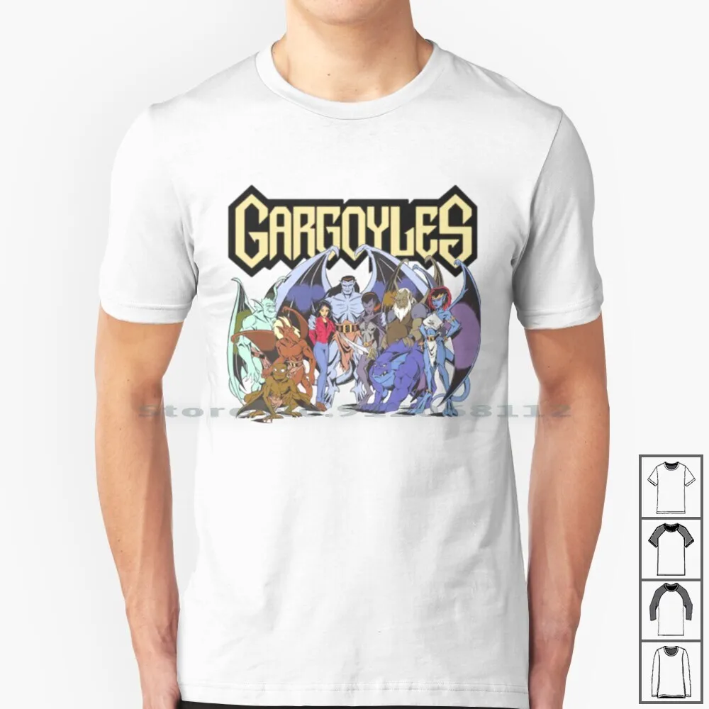 Gargoyles The Origin T Shirt 100% Cotone Tv Show Cartoon Seriale Goliath Elisa Maza Demona Manhattan Clans Anime Anni '90 Gargoyles