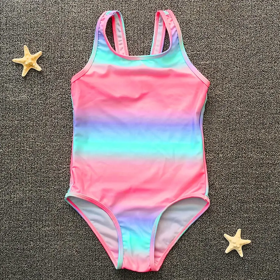 

2019 Baby Girl Swimsuit Kids One Piece Rainbow Infant Girl Bathing Suit Children's Swimwear Toddler Girl Swim Wear Swimming Suit