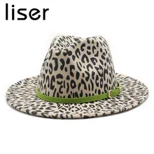 Liser унисекс фетровые зимние и осенние джазовые шляпы С Плоским