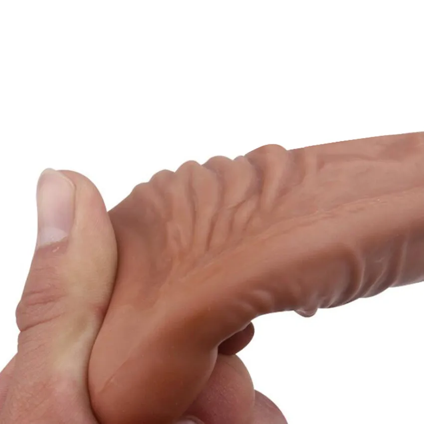 14/16/20CM Realistic Penis Sleeve Extender Reusable Dildos Condom Delay Ejaculation Dick Enlargement Sex Toys for Men 6