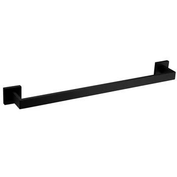 

SZS Hot Premium Stainless Steel Towel Bar Black Towel Rack Wall Mounted Towel Rail Towel Rod for Bathroom, Matte Black, 16-Inch