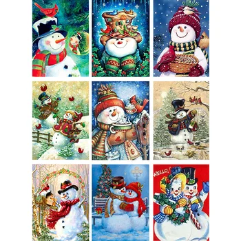 

Full 5D Diy Daimond Painting Cross-stitch Snowman 3D Diamond Painting Full Rhinestones Paintings Embroidery Christmas Gifts