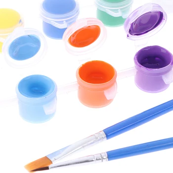 

12 Colors Clothing Textile Fabric Hand Painted Wall Plaster Painting Drawing For Kids Acrylic Paint WaterBrush Pigment Set for