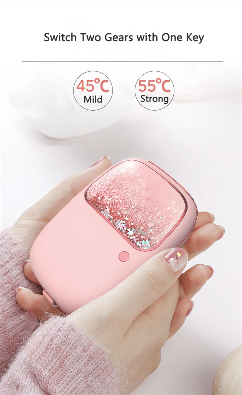 10000mAh Mini Power Bank Hand Warmer Heater Powerbank Portable Charger External Battery for iPhone 12 Samsung Xiaomi Poverbank external battery