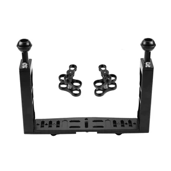 

PULUZ PU3040 Diving Photography Dual Handle Aluminium Alloy Metal Tray Stabilizer with Dual Ball Clamp for DSLR Action Camera