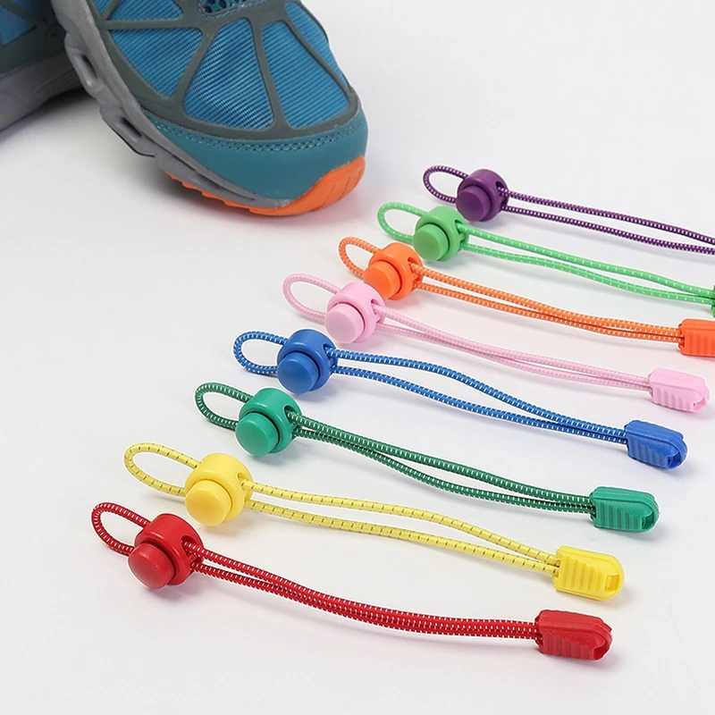 

Plastic lock Round shoelaces Elastic 1 second fast No tie shoelaces Suitable for all sports shoes accessories Lazy lace 1 pair