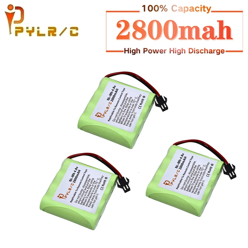 4.8v 2800mah Rechargeable Battery For Rc toys Cars Tanks Robots Gun AA NI-MH Pack Boats With SM Plug | Игрушки и хобби