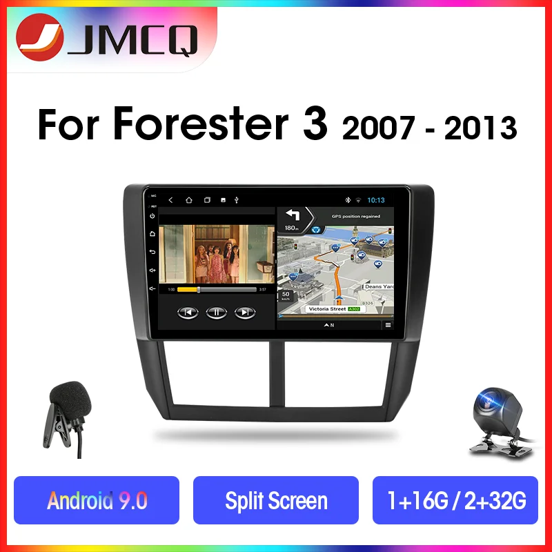 JMCQ Android 9.0 Car Radio For Subaru Forester 3 SH 2007-2013 Multimedia Player GPS Navigaion 2 Din 2G+32G DSP RDS Split Screen