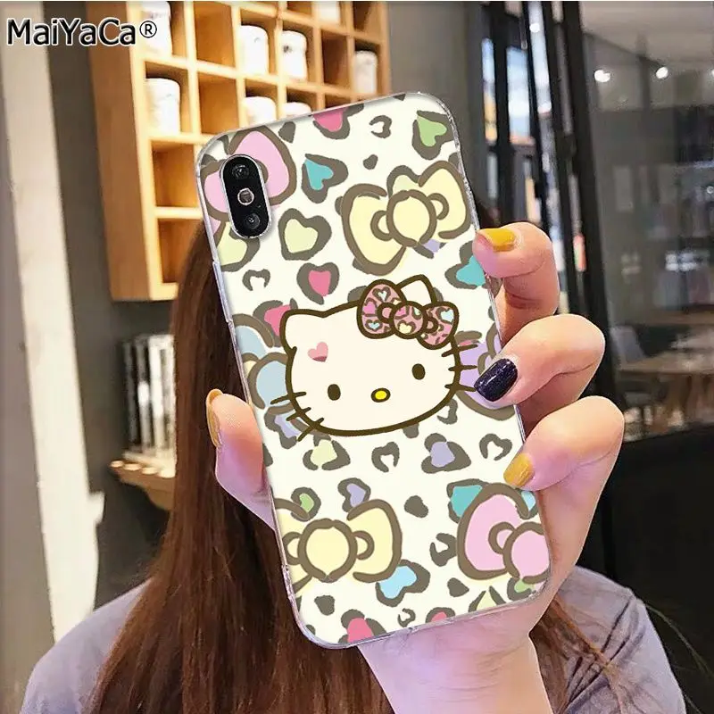 MaiYaCa Горячая модная hello kitty на продажу аксессуары для телефонов Чехол для iphone 11 pro 8 7 66S Plus X 5S SE XR XS MAX - Цвет: 1