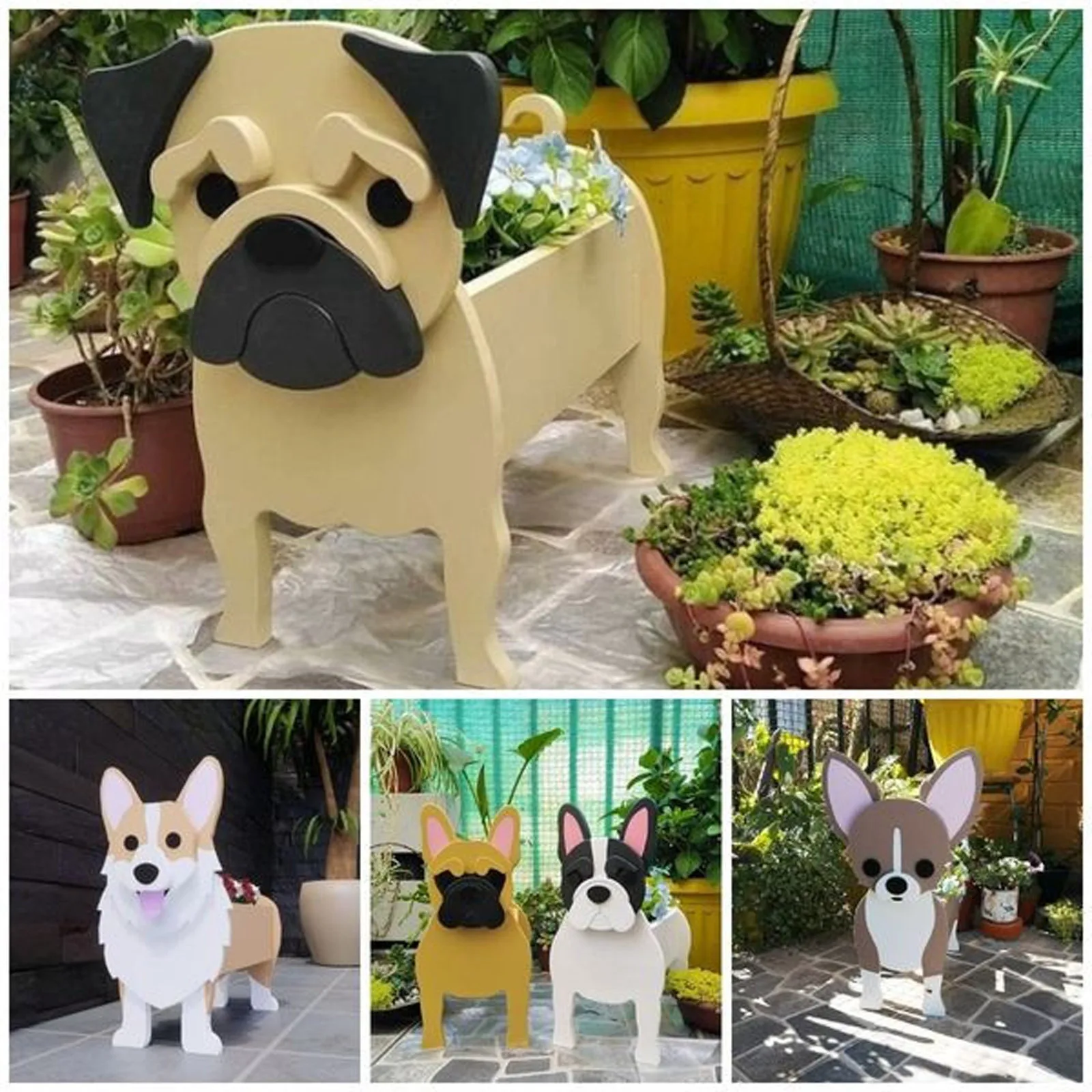dog planters outdoor