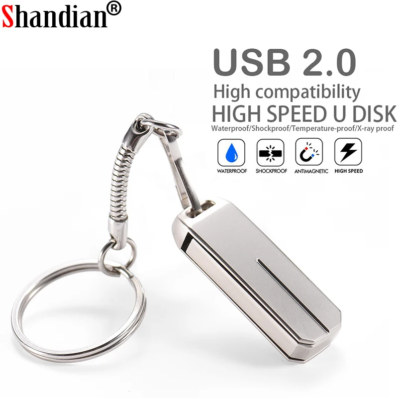 

NEW Mini metal USB flash drive 64GB pen drive 32GB pendrive 16GB waterproof 8GB флешки 4GB silver memoria cel usb stick gift