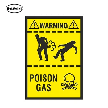 

HotMeiNi 13cm x 8.8cm Car Styling Poison Gas Fart Car Sticker Funny Warning Farting Gases Truck Toilet Waterproof Accessories